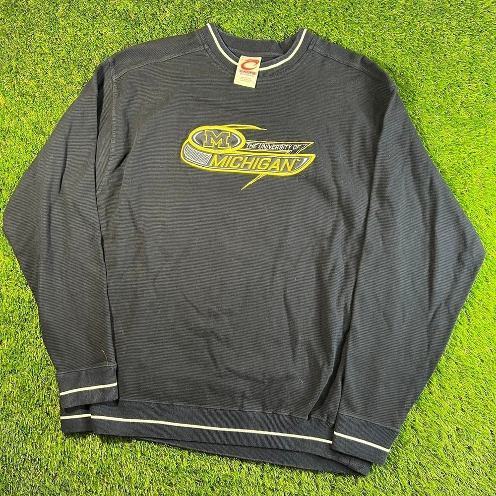 Vintage Michigan Wolverines Cadre Athletic Crewneck Sweatshirt XL Navy NCAA